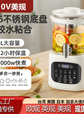 110V伏316养生壶多功能玻璃花茶壶电热烧水壶出口台湾北美小家电