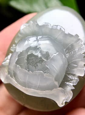 水晶花开富贵镂空雕刻紫绿玛瑙