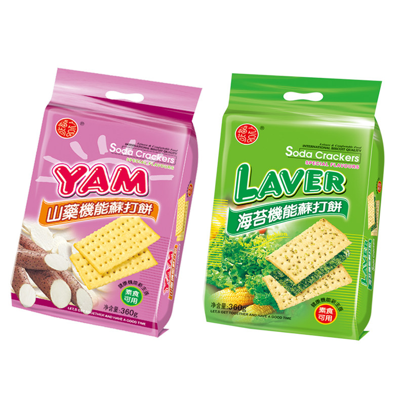 海苔味山药味发酵饼干独立小包装早餐休闲下午茶素食食品360克