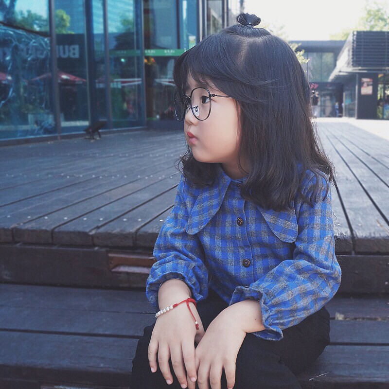 Chemise fille à manche longue en coton - Ref 2085391 Image 1