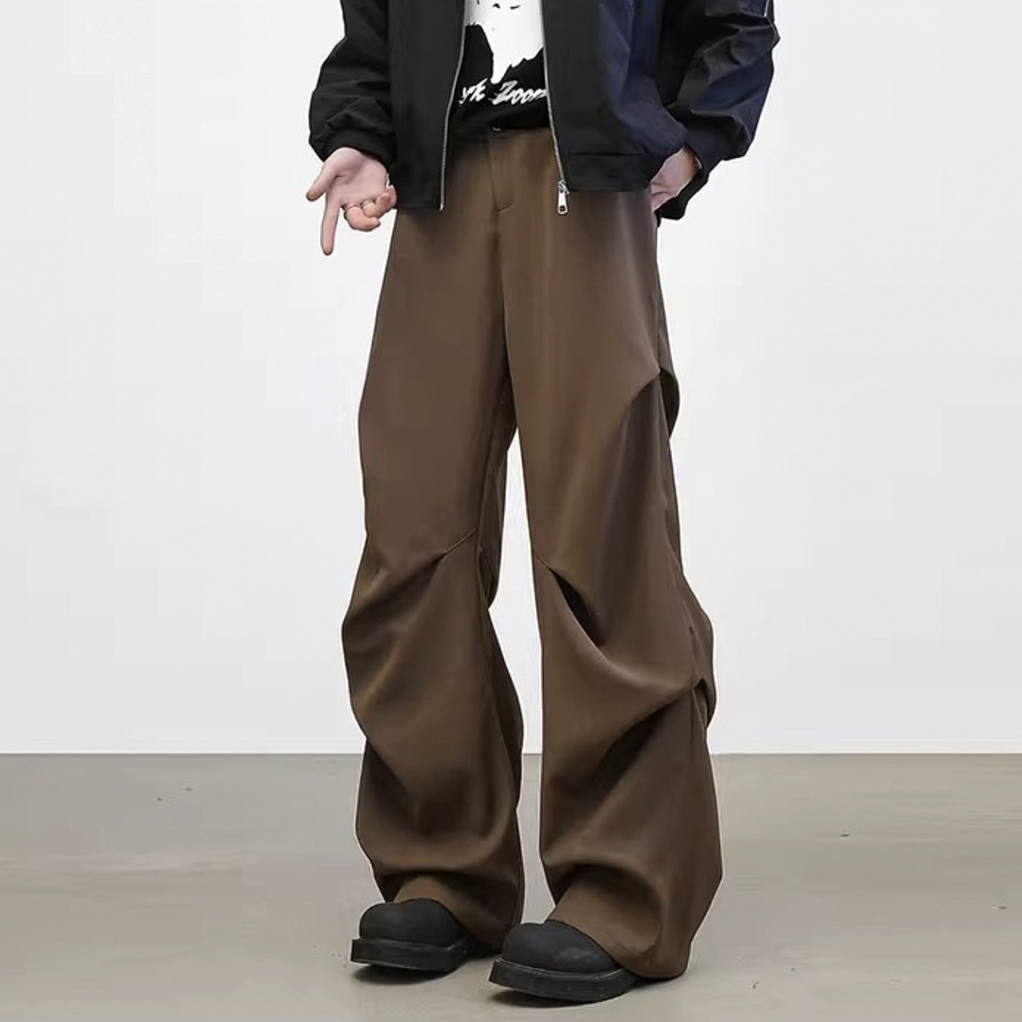 褶皱裤子男2025春秋季新款