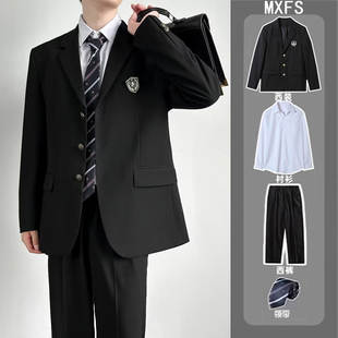 DK西装男女套装初中高中生学院风毕业班服一套西服垫肩外套jk制服