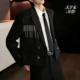 黑色短款 西装 外套男流苏链条小众设计感满天星痞帅西服潮流小西服