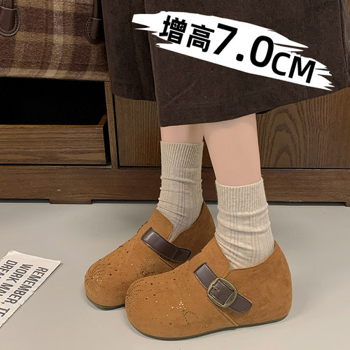 7cm厚底内增高勃肯鞋2026
