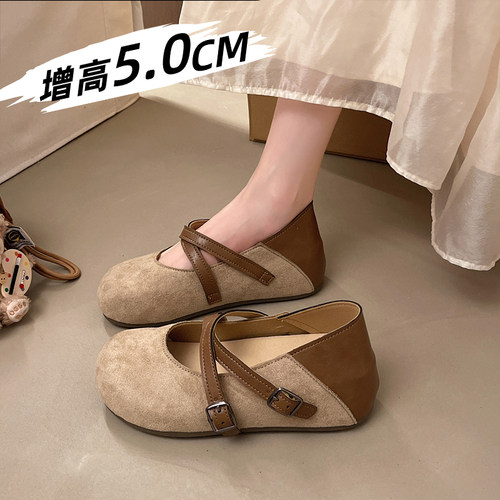 5cm增高玛丽珍勃肯鞋女2026