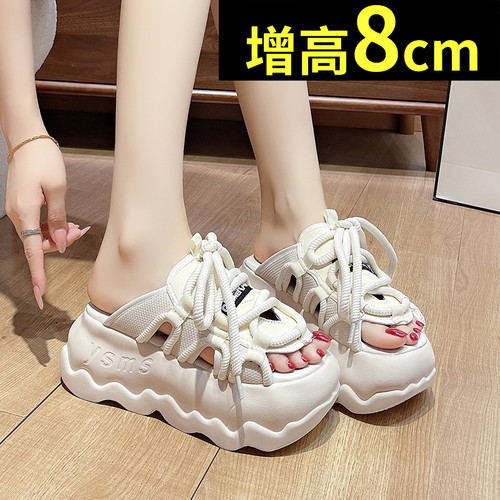 8cm厚底半拖凉鞋女夏外穿