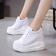 新款 百搭超高跟休闲鞋 12cm内增高女鞋 爆款 2026厚底松糕小白鞋 春季