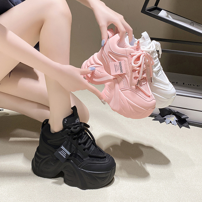 百搭厚底内增高小白鞋