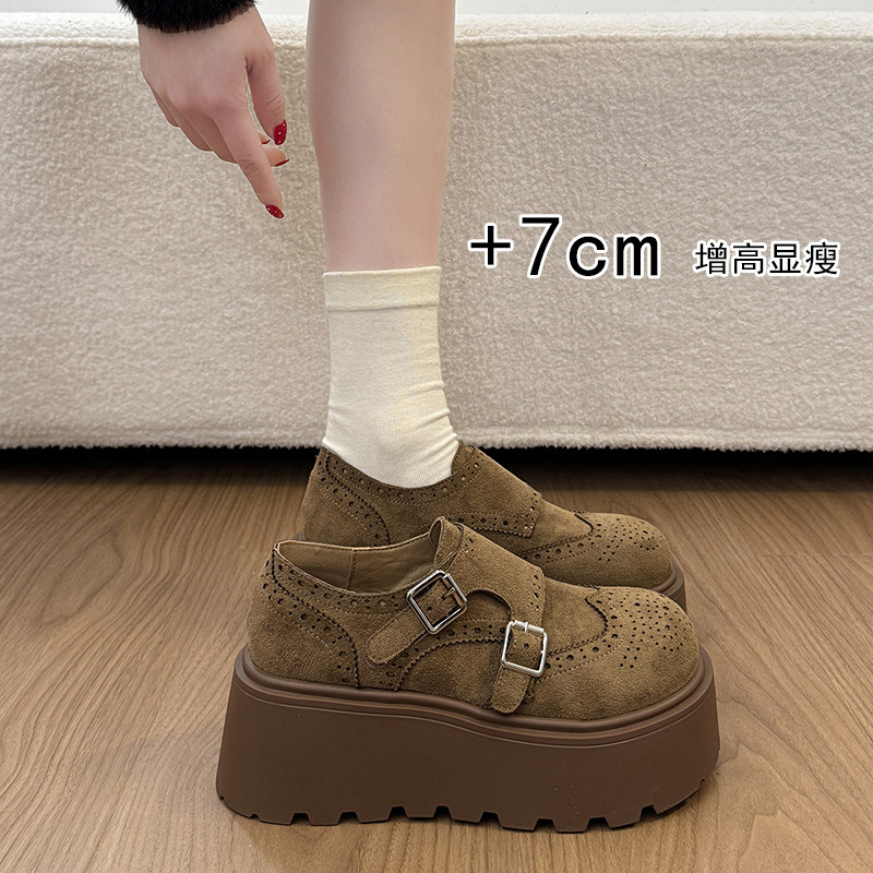 7cm厚底增高勃肯鞋女2026春季新款复古小个子松糕乐福鞋百搭单鞋,女鞋,勃肯鞋/软木鞋,淘宝优惠券,粉丝福利购,淘宝优惠卷