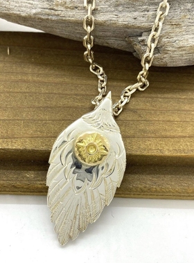 日本制925银18k点金台座飞鹰吊坠