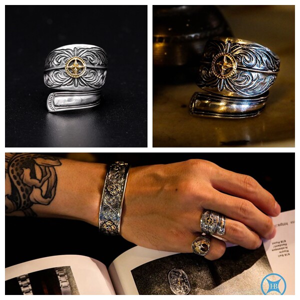 HorizonBlue925银复古戒指