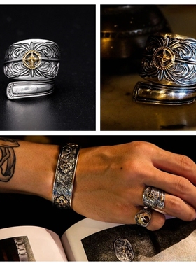 HorizonBlue925银复古戒指