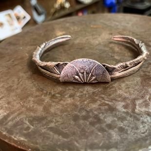 日本制正品代理 Horizon Blue 银饰 925银摩根币加装烟熏羽手镯