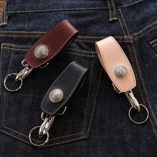 官方代理日本REDMOON红月S-RC-1A牛皮小印第安扣财布钥匙扣皮带扣