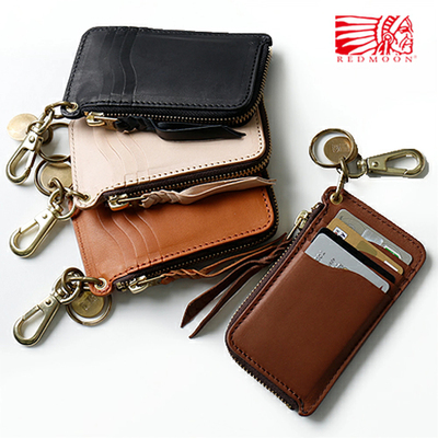 日本REDMOON卡位拉链真皮钱包