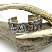 官方代理日本ARIZONA FREEDOM 925银饰21mm唐草红宝石手镯NO.92