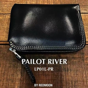 官方代理日本REDMOON红月LP01L-PR 牛皮简约男女短款L字拉链钱包