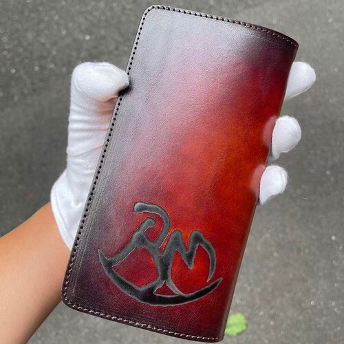 REDMOON限定手染烧印长款钱包