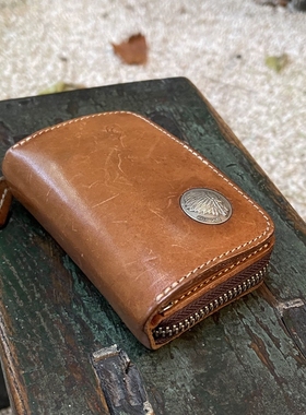 官方代理日本REDMOON红月PR-MWKC牛皮短款拉链钱包钥匙包零钱卡包