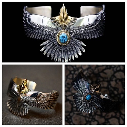 HorizonBlue925银18k金手镯