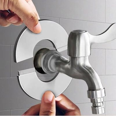 1PC Self-Adhesive Stainless Steel Faucet Decorative Cover Sh