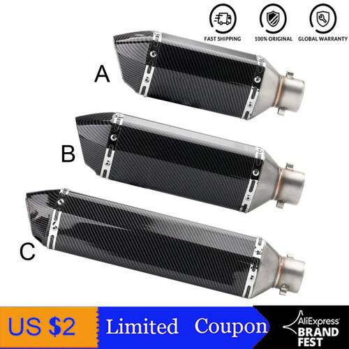 HOT Carbon Fiber Exhaust Escape End Terminal Pipe Motorcycle