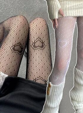 Heart Flower Mesh Japanese Girl Lolita Ins Tights Stockings