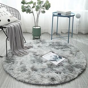 Silver Bubble Kiss Thick Round Rug Carpets for Living Room S