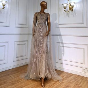 Brown Mermaid Elegant Evening Dresses Gowns Long 2023 With C