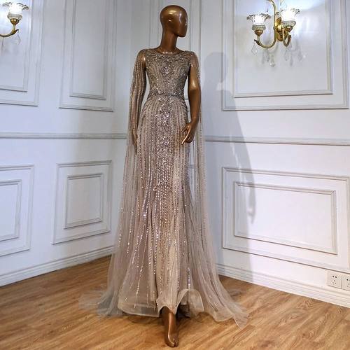 Brown Mermaid Elegant Evening Dresses Gowns Long 2023 With C