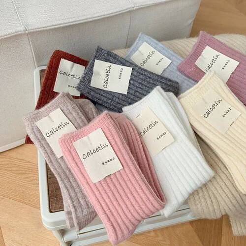 Winter Thicker Cashmere Wool Women Socks Casual Japanese Fas