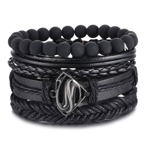 IFMIA Vintage Black Bead Bracelets For Men Fashion Hollow Tr