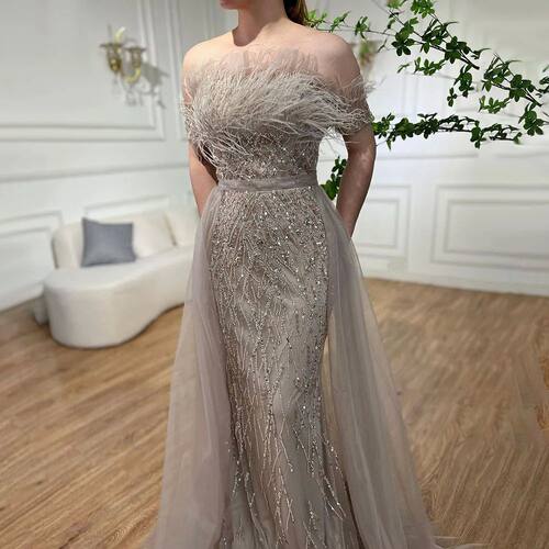 Serene Hill Dubai Luxury Beaded  Blue Mermaid Elegant Oversk