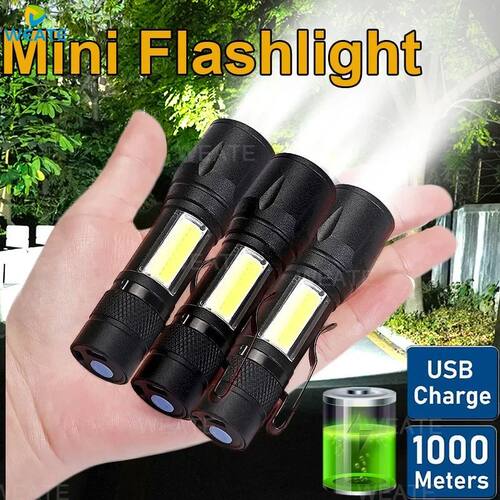 Built In Battery XP-G Q5 Zoom Focus  Led Flashlight Torch La