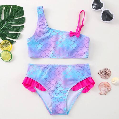 New 2022 Children's Swimwear Two Piece Flamingo Swimsuit For
