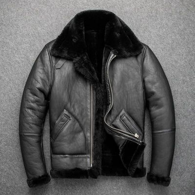 GU.SEEMIO Men's Sheep Shearling Lambskin  Warm Jacket Origin