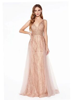 Sexy Rose Gold Glitter Long Prom Dresses V Neck Tulle Crysta