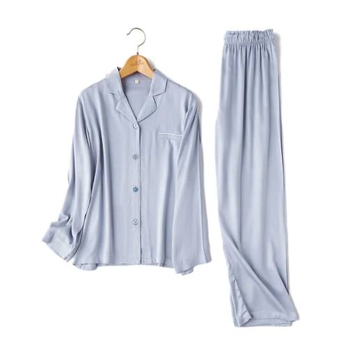 Women Pajamas 100% Viscose Pyjamas Set Female Long-sleeved S