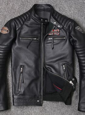 Motorcycle Genuine Leather Jacket for Men Style Biker Jacket
