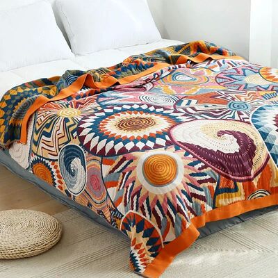 Nordic throw blanket cotton gauze boho sofa towel summer air