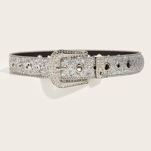 M2EA Goth for rhinestone Belts Women PU Leather Strap for rh