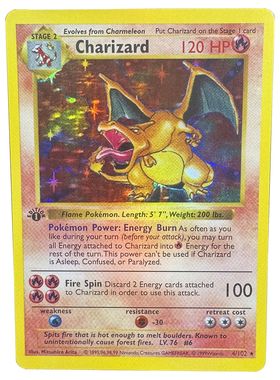 1996 1st Edition Pokemon Foil Flash Cards Charizard Blastois
