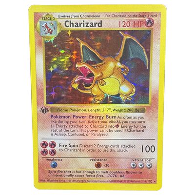 1996 1st Edition Pokemon Foil Flash Cards Charizard Blastois