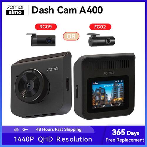 70mai Dash Cam A400 1440P Resolution 70mai A400 Car DVR Dual