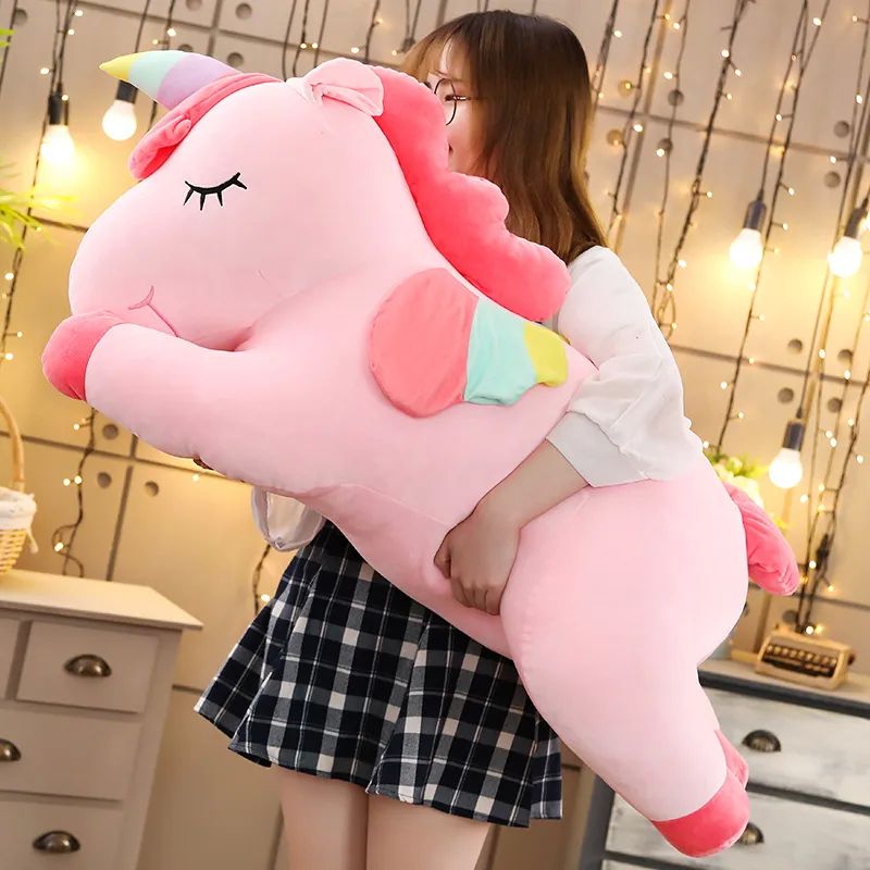 25-100cmKawaii Giant Unicorn Plush Toy Soft Stuffed Unicorn