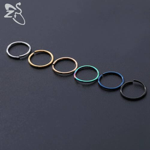 ZS 1 PC Double Layers Stainless Steel Nose Ring For Women Me