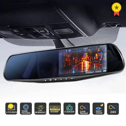 Driving Recorder Front and Rear Cameras 4.3 Inch Night Visio