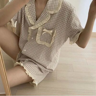 Korean Pajama for Women Summer Loungewear Sleepwear Sets Gir