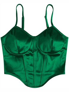 New Summer Women's Satin Sleeveless Chain Strap Crop Tops Ta