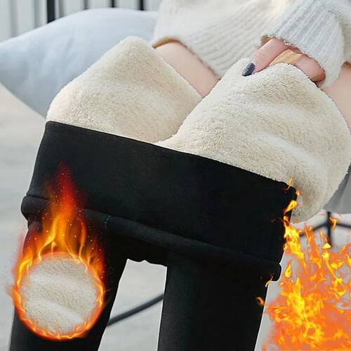 Tights With Fur Leggings For Women Tight-Fitting Warm Fashio